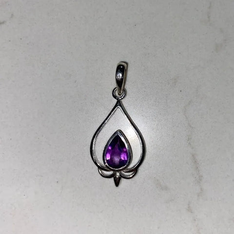 925 Sterling Silver Amethyst Pendant