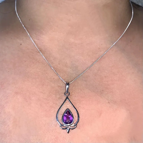 925 Sterling Silver Amethyst Pendant